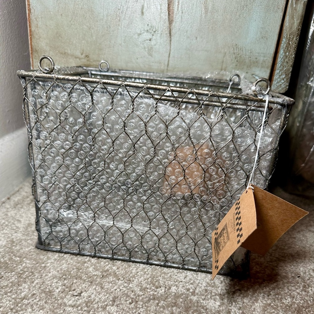 NWT Primitives by Kathy set of 2 wire storage baskets